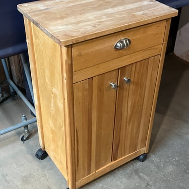 Rolling Wood Kitchen Cart 21” x 34” x 15.25”