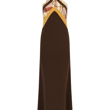 Twisted Halter Dress - Brown