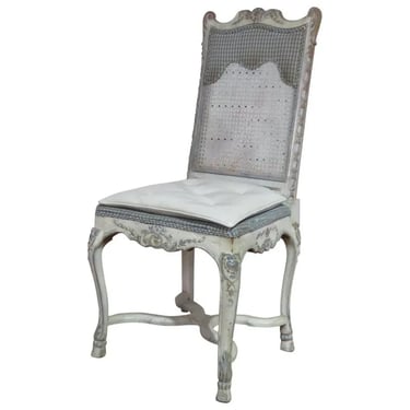 Rare Paint Decorated Swedish Rococo Style Desk Side Chair C1940