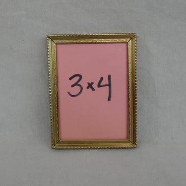 Vintage Picture Frame - Gold Tone Metal w/ Glass - Holds 3