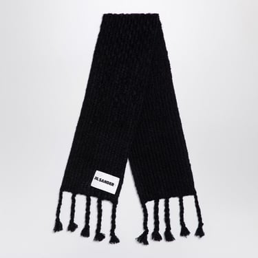 Jil Sander Black Mohair Blend Scarf Women