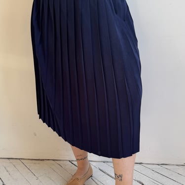 Vintage - Blue Pleated Skirt (XL-2X)