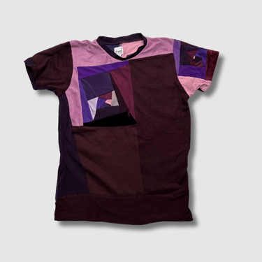 Preloved purple 'all-over reroll' short sleeve tee shirt (XS)