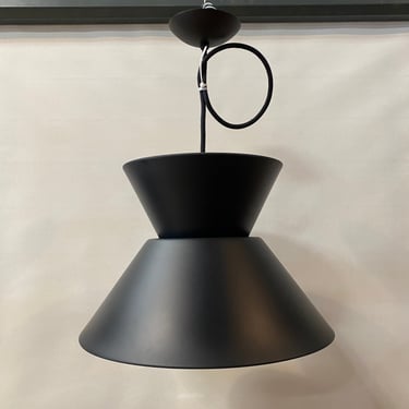 Matte Black & Gold 'Anello' 18" Spun Cone Pendant Light by Rejuvenation Lighting