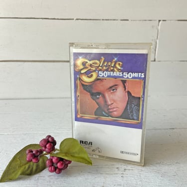 Vintage Elvis Presley 50 Years/50 Hits Cassette Tape // The King Of Rock N' Roll // Perfect Gift 