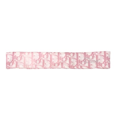Dior Pink Rhinestone Logo Bandana Headband