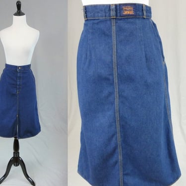 70s Levi's Skirt - Blue Denim Jean Skirt - High Waist Waisted - Vintage 1970s - S 25