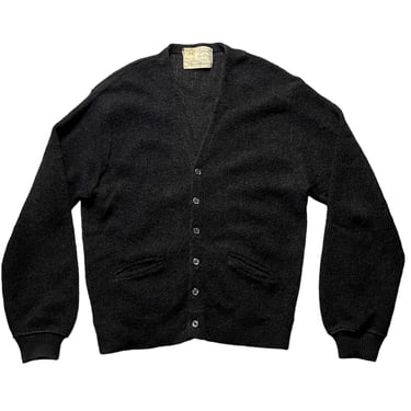 Vintage 1950s/1960s ALPACA Cardigan ~ L ~ Sweater ~ Preppy / Ivy Style / Trad / Mod ~ Wool / Mohair 