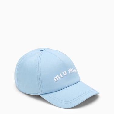 Miu Miu Light Blue Canvas Cap Women