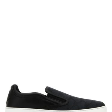 Mcm Woman Black Canvas And Leather Neo Terrain Slip Ons