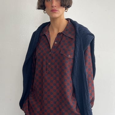 Vintage YSL Plaid Silk Top (M)