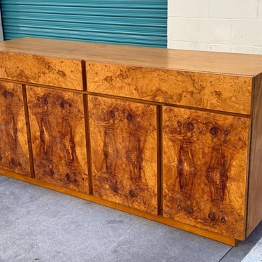 Stunning Burl Wood Credenza Dresser by Roland Carter for Lane, Circa 1970s 