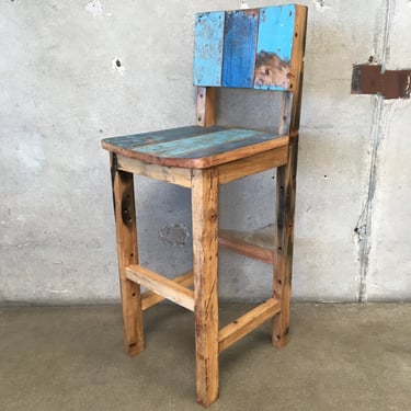 Reclaimed Teak From Fishing Boats Bar Chair