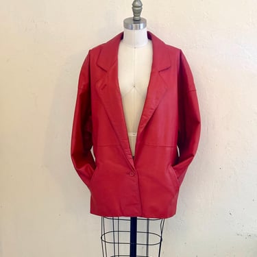 vintage 80's red leather jacket 