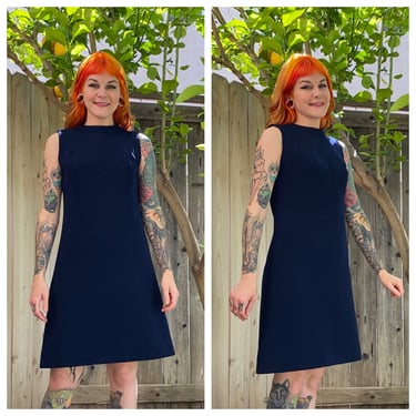 Vintage 1960’s Navy Blue Mod Dress 