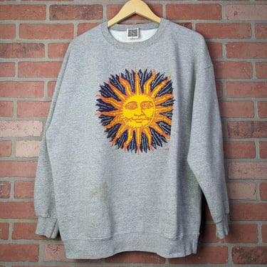 Vintage 90s Sun Artwork ORIGINAL Crewneck Sweatshirt - Extra Large 