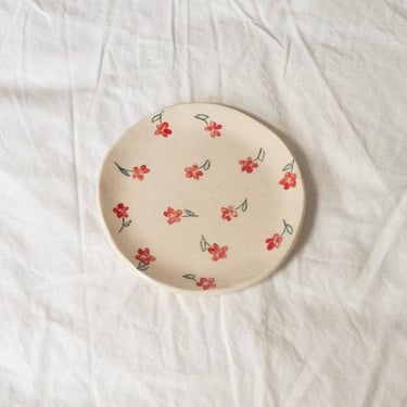 Red Poppy Catchall Plate