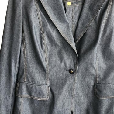 Vintage Escada Pant Suit Dark Wash Denim Neiman Marcus 