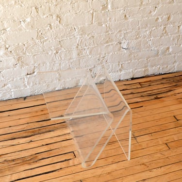 MCM Clear Lucite End Table / Side Table / Nightstand