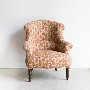 Block Print Napoleon Arm Chair | Farida Gold