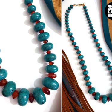 Fabulous Joan Rivers Turquoise Style Long Boho Beaded Necklace 