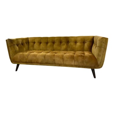 Modern Gold Velvet Tufted Sofa