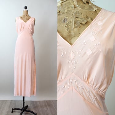 1940s RAYON diamond insets lingerie nightgown small | new spring 