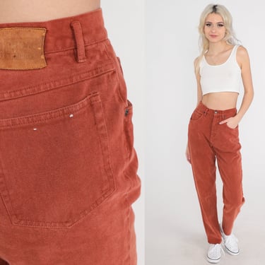 Burnt Orange Mom Jeans 90s Liz Claiborne Jeans Lizwear Jeans Denim Pants Tapered 1990s Jeans Vintage Colored Extra Small xs 