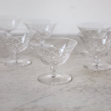 Cut Glass Dessert Coupe Set of 6