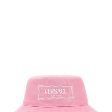 Versace Women Pink Cotton Bucket Hat