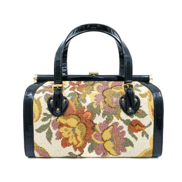 Patent Trimmed Tapestry Doctor's Bag