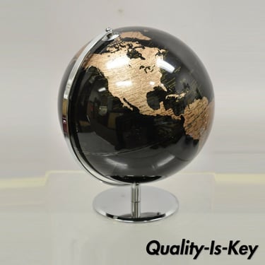 Black Chrome Base Modern Model World Swivel Desk Globe