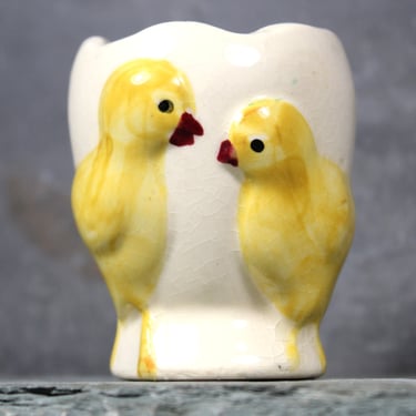 Vintage Fanny Farmer Candy Egg Cup - Chicks Egg Cup - Ceramic Chicken Candy Egg Cup - Made in USA 