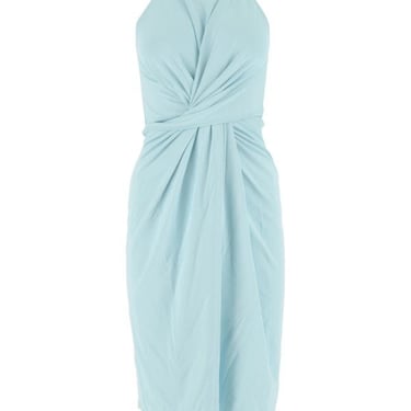 Bottega Veneta Woman Pastel Light Blue Stretch Viscose Blend Dress
