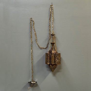 Contemporary Hanging Brass Pendant Light