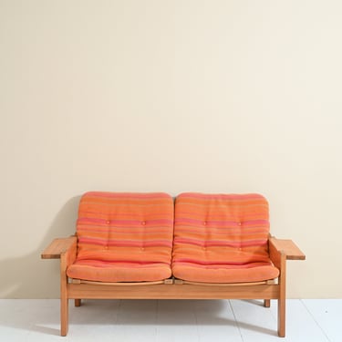 Yngve Ekström Two-Seater Vintage Sofa, Original Danish Scandinavian Style, Retro 