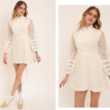 knee length dresses for ladies 70s Floral Mini Dress – Ragstock main image 0