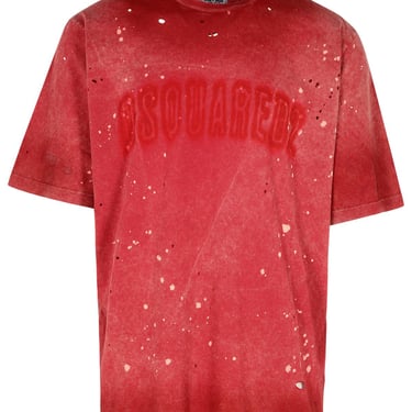 Dsquared2 Red Cotton T-Shirt Men