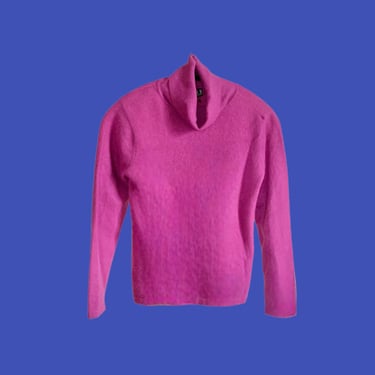 Cashmere Turtleneck Sweater, Vintage 90s Orchid Light Purple Pullover Sweater, Soft Warm Comfy Light Pink Purple Simple Minimal Medium 