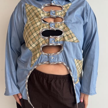 Tiberi x BRZ - Blue Reworked Cutout Star Shirt (1X)