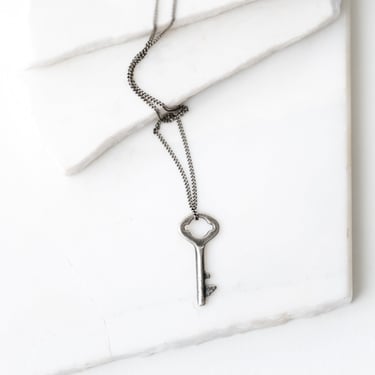 Sterling Silver Delicate Key Pendant Necklace