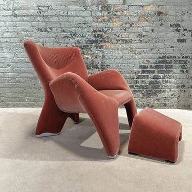 Jon Armgardt Enchanton Lounge Chair \u0026 Ottoman/Stool by Leolux, 1970