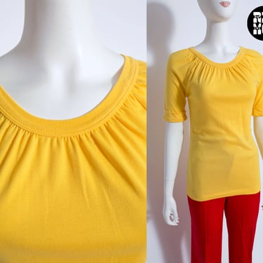 Comfy Soft Vintage 60s 70s Yellow T-Shirt Tunic Top 