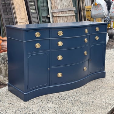 Navy Serpentine Sideboard by Vintage Remedy