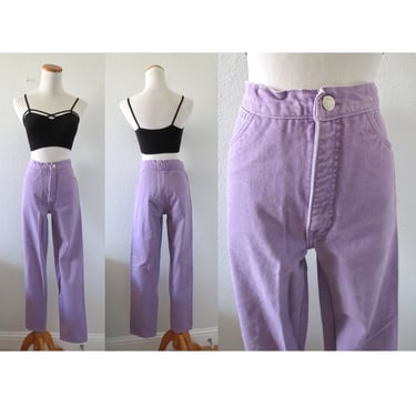 Vintage Pastel Purple Jeans - High Waisted Lavender Denim Pants - Roper Jean - Size Small Medium 28" x 30" 