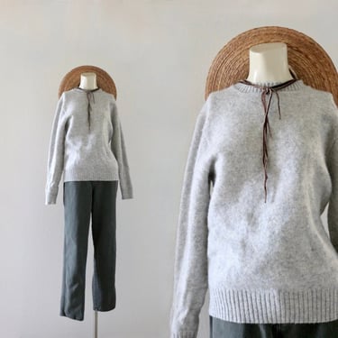 marled gray wool sweater 