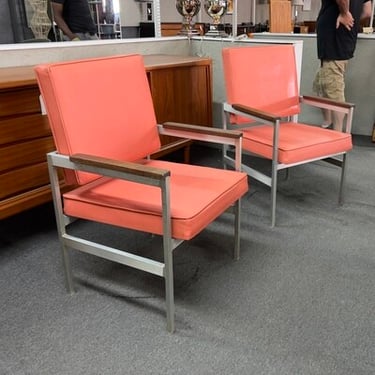 60s Coral Waiting Room Arm Chairs