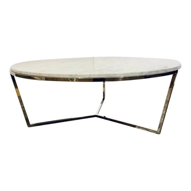 Theodore Alexander Modern Carrara Marble Fisher Cocktail Table