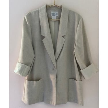 1980's Oversized Linen Look Blazer Fits most 