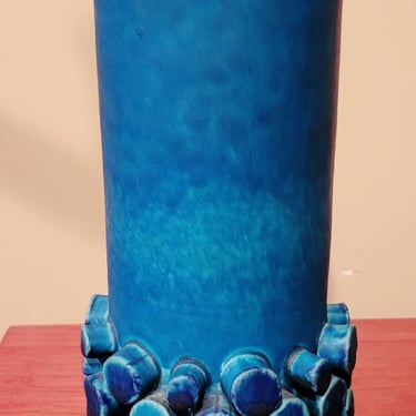 Mid Century Turquoise Blue Hans Welling Ceralux vase for Ceramono 